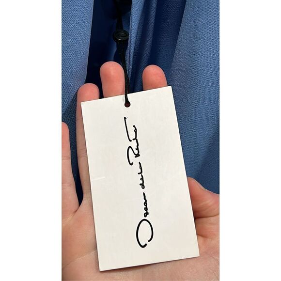 Oscar de La Renta Blue Cape Back Caftan Gown Size XS - Picture 11 of 13